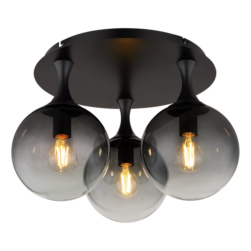 Globo - Prisadený luster 3xE27/10W/230V pr. 46 cm čierna