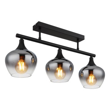 Globo - Prisadený luster 3xE27/40W/230V čierna