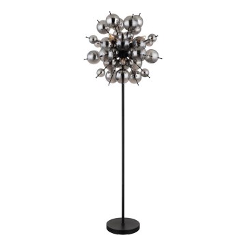 Globo - Stojacia lampa 6xE14/25W/230V čierna/dymová