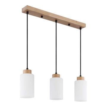 Globo - Závesný luster na lanku 3xE27/60W/230V béžová/biela