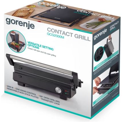 GORENJE GCG2000M - Kontaktný gril 1800W/230V čierna