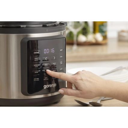 GORENJE GMC6SBK - Multifunkčný elektrický hrniec 6 l 8 v 1 1000 W/230 V nerez