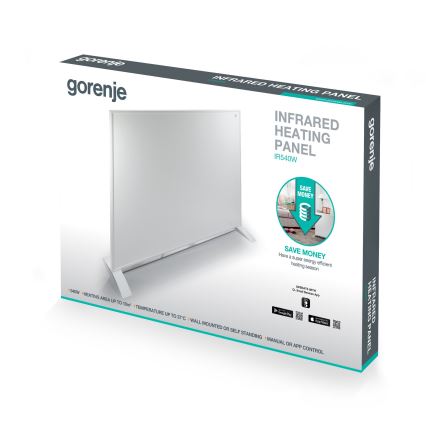GORENJE IR540W - Inteligentný elektrický infračervený panel 540W časovač Wi-Fi čierna