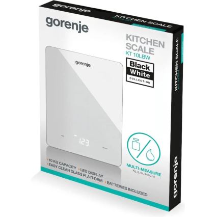 GORENJE KT10LBW - Digitálna kuchynská váha 3xAAA biela