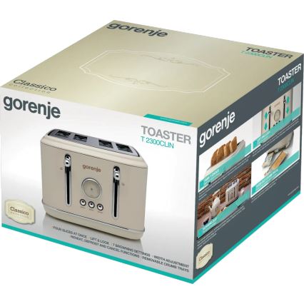 GORENJE T2300CLIN - hriankovač so štyrmi otvormi 1150W/230V béžová