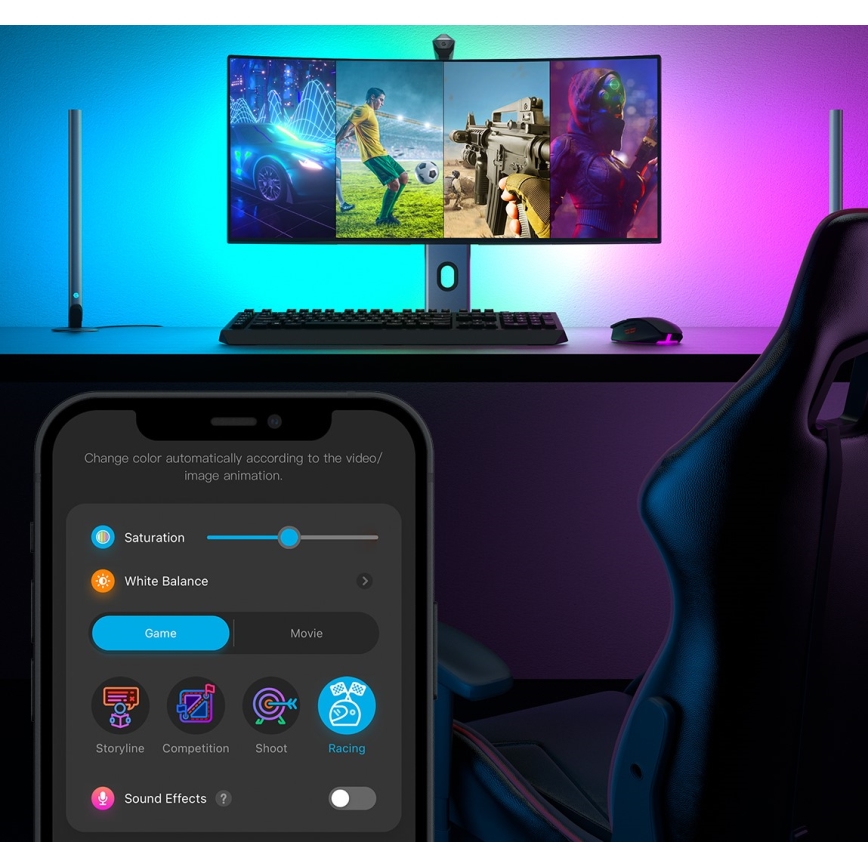 Govee - Dreamview G1 Smart LED RGBIC podsvietenie monitora 27-34" Wi-Fi