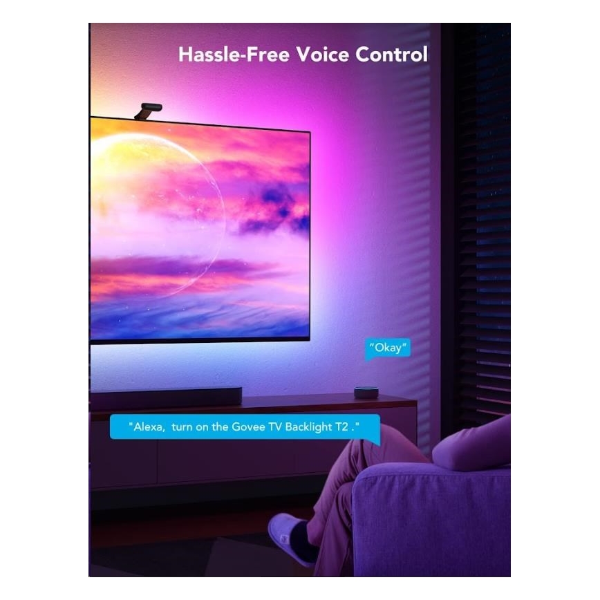 Govee - DreamView T2 DUAL TV 55-65 SMART LED podsvietenie RGBIC Wi-Fi + diaľkové ovládanie