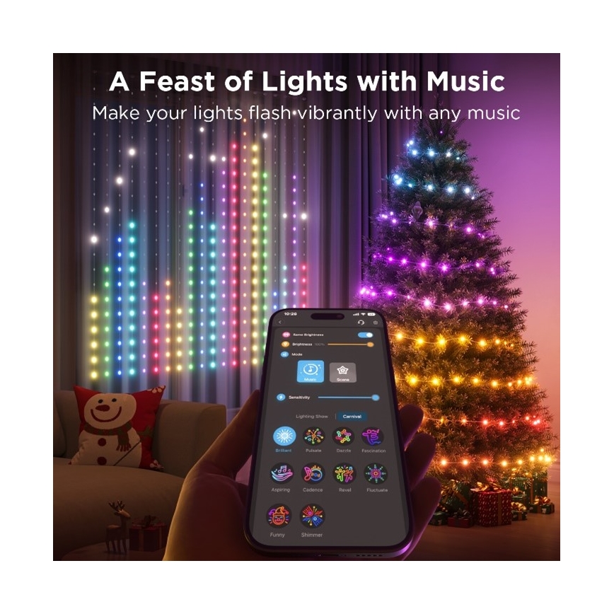Govee - LED RGB Stmievateľná vonkajšia dekoračná reťaz LED/15W/230V IP65 Wi-Fi