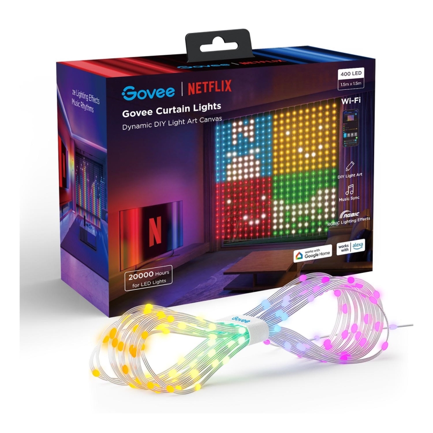 Govee - LED RGB Stmievateľná vonkajšia dekoračná reťaz LED/15W/230V IP65 Wi-Fi