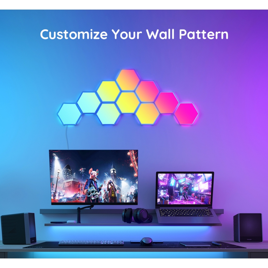 Govee - SADA 10x LED RGB Stmievateľný panel LED/36W/230V Wi-Fi