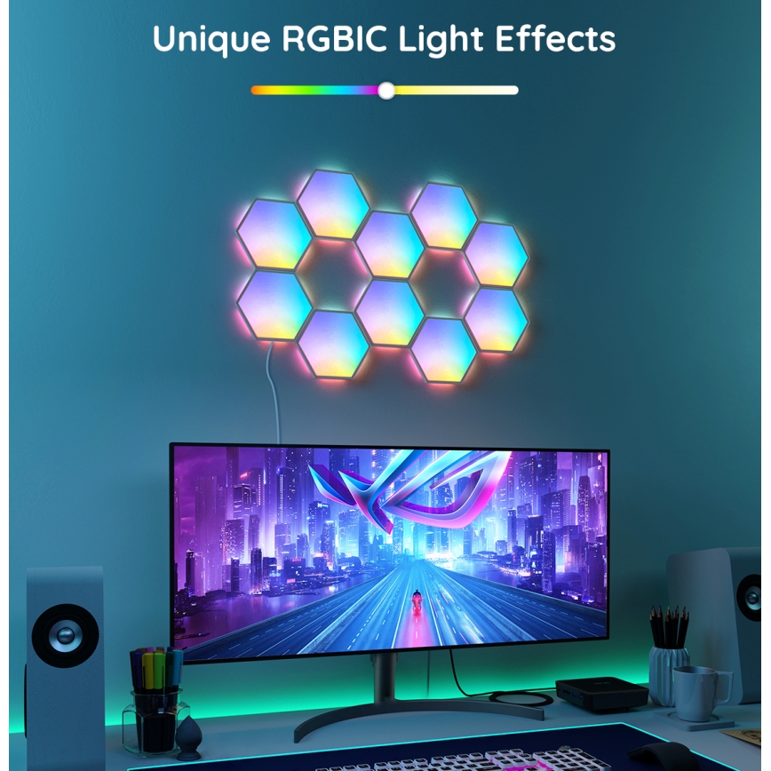 Govee - SADA 10x LED RGB Stmievateľný panel LED/36W/230V Wi-Fi