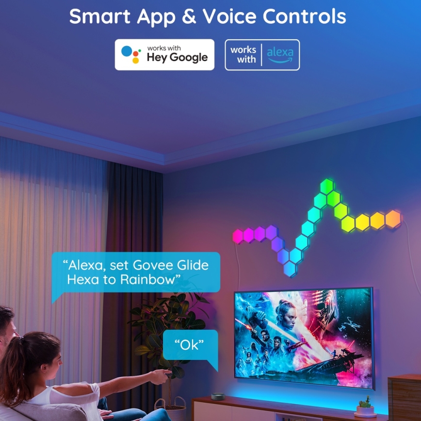 Govee - SADA 10x LED RGB Stmievateľný panel LED/36W/230V Wi-Fi