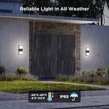 Govee - LED RGBIC Stmievateľné vonkajšie nástenné svietidlo so senzorom MATTER LED/230V IP65 2700-6500K Wi-Fi