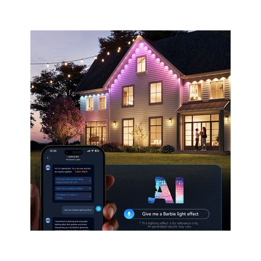 Govee - LED RGBIC svetelná reťaz 30 m Wi-Fi Matter IP67