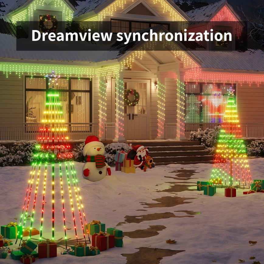 Govee - LED RGBIC Vianočný stromček s hviezdou LED/15W/230V IP65 1,8m Matter Wi‑Fi