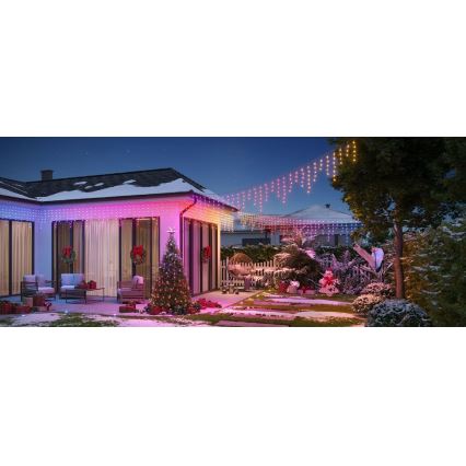 Govee - LED RGBIC Vonkajšia reťaz Smart cencúle 10m Wi-Fi Matter IP65