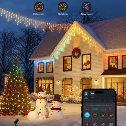 Govee - LED RGBIC Vonkajšia reťaz Smart cencúle 10m Wi-Fi Matter IP65