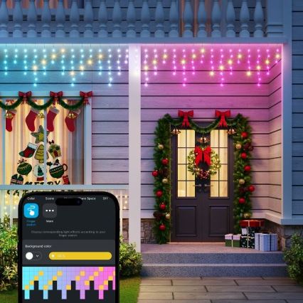 Govee - LED RGBIC Vonkajšia reťaz Smart cencúle 10m Wi-Fi Matter IP65