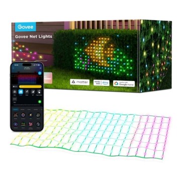 Govee - LED RGBIC Vonkajšia svetelná sieť 143x85cm Wi-Fi Matter IP65