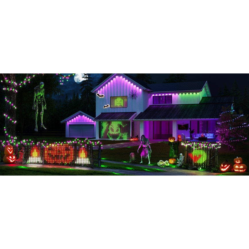 Govee - LED RGBIC Vonkajšia svetelná sieť 143x85cm Wi-Fi Matter IP65