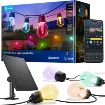 Govee - LED RGBICW Solárny reťazec 8xLED/6W/5V Wi-Fi Matter IP67
