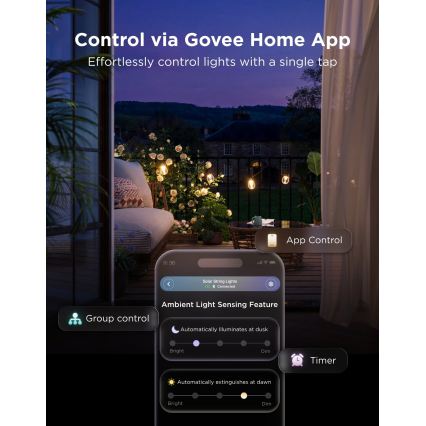 Govee - LED RGBICW Solárny reťazec 8xLED/6W/5V Wi-Fi Matter IP67