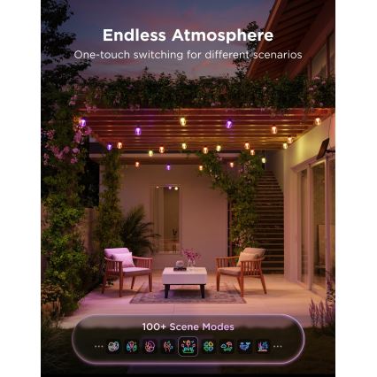 Govee - LED RGBICW Solárny reťazec 8xLED/6W/5V Wi-Fi Matter IP67