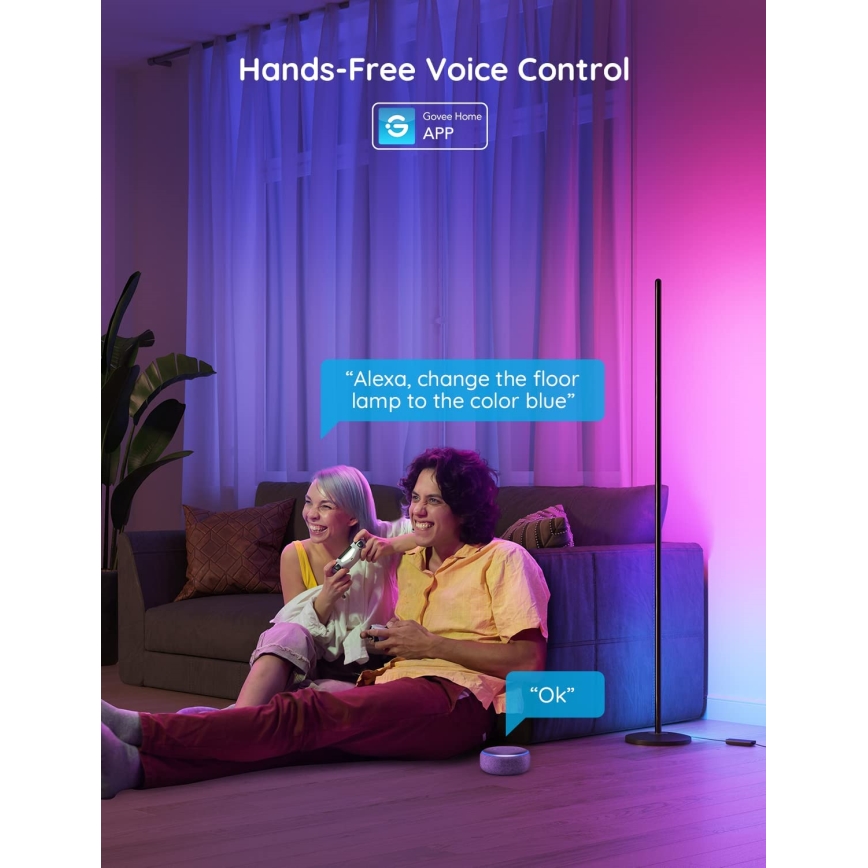 Govee - LED RGBW stmievateľná stojacia lampa LITE MATTER LED/24W/230V Wi-Fi