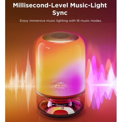 Govee - LED RGBW Stmievateľná stolová lampa s reproduktorom LED/36W/12V Wi-Fi