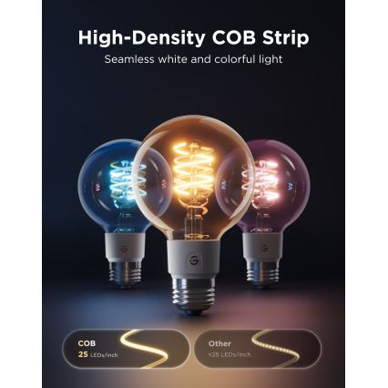 Govee - LED RGBWW Stmievateľná žiarovka Smart MATTER G80 E27/5W/230V 2700-6500K Wi-Fi