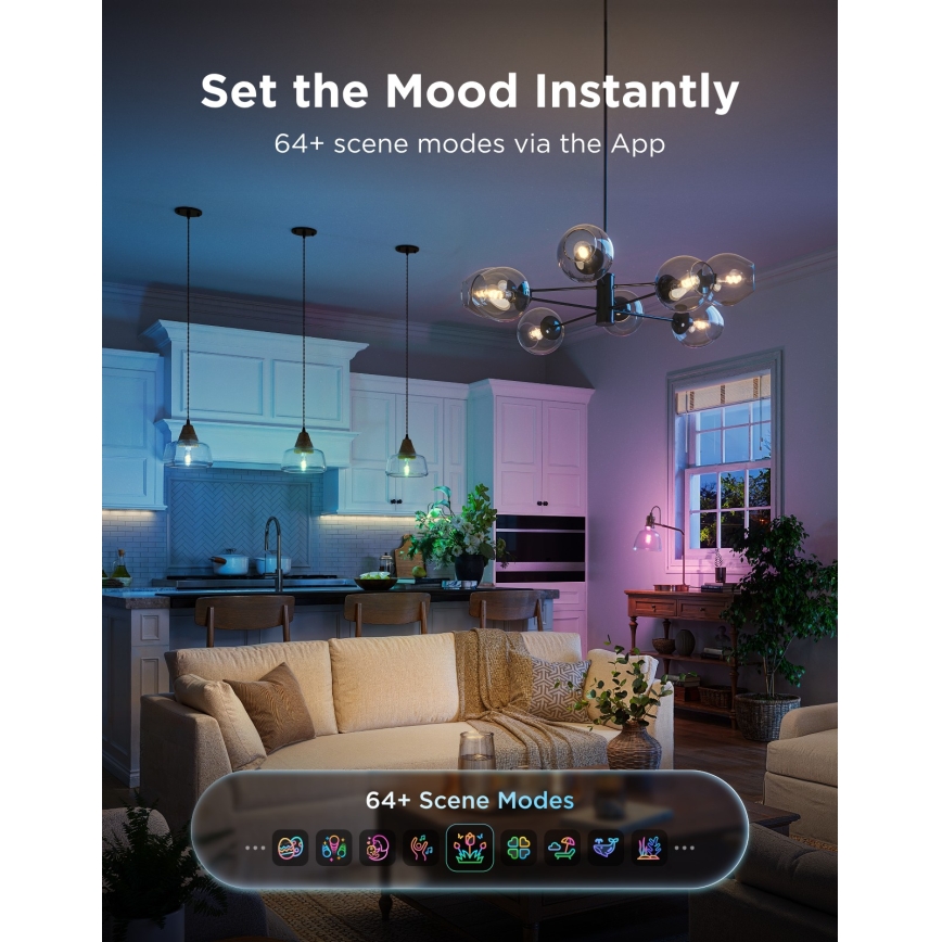 Govee - LED RGBWW stmievateľná žiarovka Smart MATTER ST64 E27/5W/230V 2700-6500K Wi-Fi