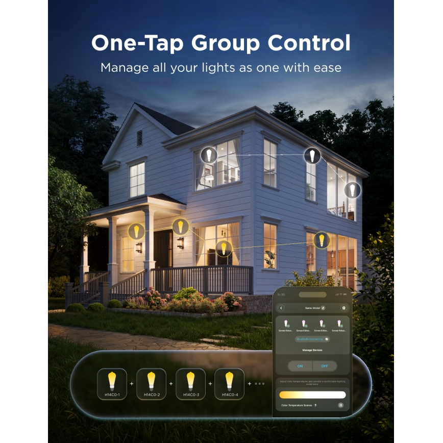 Govee - LED RGBWW stmievateľná žiarovka Smart MATTER ST64 E27/5W/230V 2700-6500K Wi-Fi