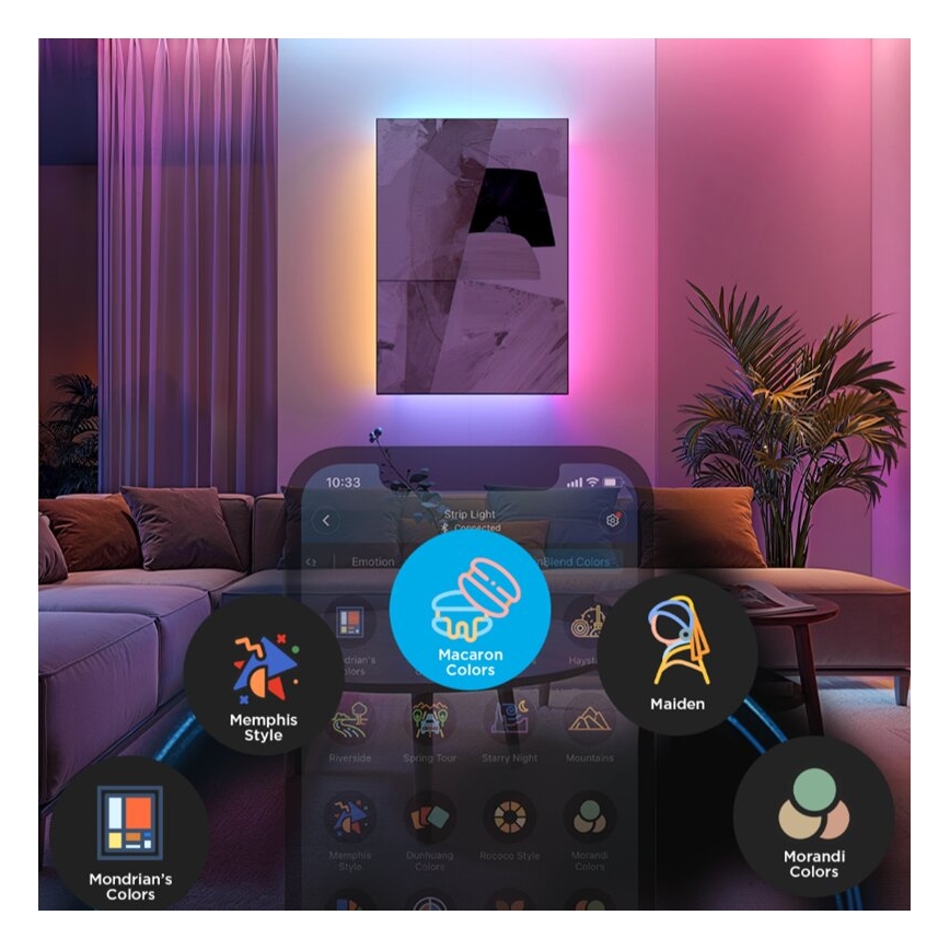 Govee - LED RGBWWIC Stm. predlžovací pásik Strip Light 2 Pro 1m Wi-Fi Matter