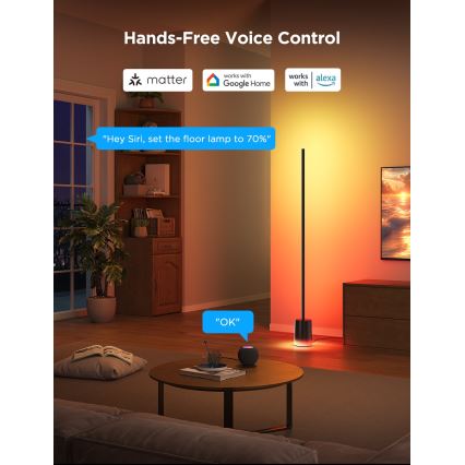 Govee - LED Stmievateľná stojacia lampa Smart MATTER LED RGBICWW 2200-6500K Wi-Fi + diaľkové ovládanie