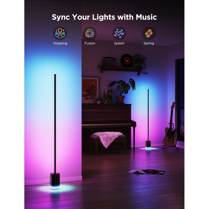 Govee - LED Stmievateľná stojacia lampa Smart MATTER LED RGBICWW 2200-6500K Wi-Fi + diaľkové ovládanie