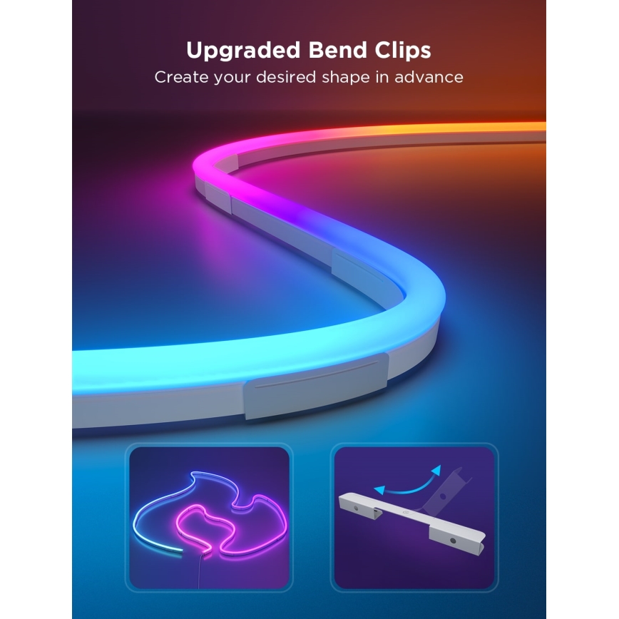 Govee - Neon 2 MATTER ohybný LED pás 3m RGBIC Wi-Fi