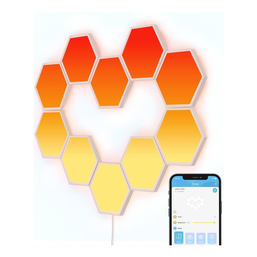 Govee - SADA 10x LED RGB Stmievateľný panel LED/36W/230V Wi-Fi