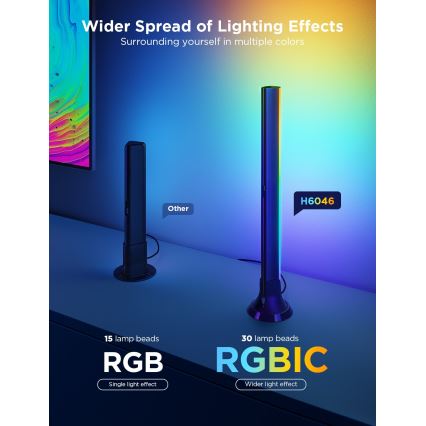 Govee - SADA 2x Backlight TV 55-65" SMART LED podsvietenie RGBICW Wi-Fi