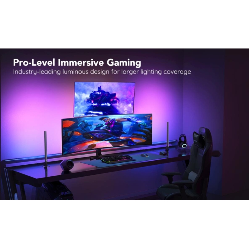 Govee - SADA 2x Smart Gaming Wi-Fi LED RGBIC Panely + Smart Dual + diaľkové ovládanie