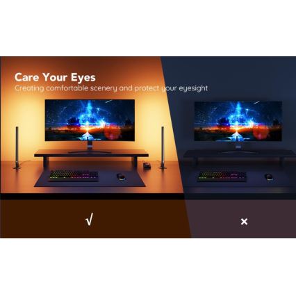 Govee - SADA 2x Smart Gaming Wi-Fi LED RGBIC Panely + Smart Dual + diaľkové ovládanie