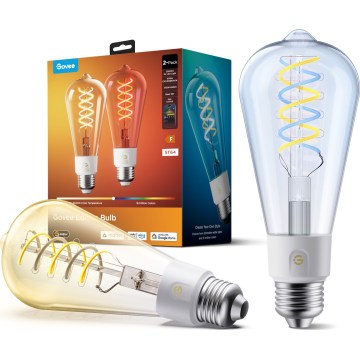 Govee - SADA 2xLED RGBWW Stmievateľná žiarovka Smart MATTER ST64 E27/5W/230V 2700-6500K Wi-Fi