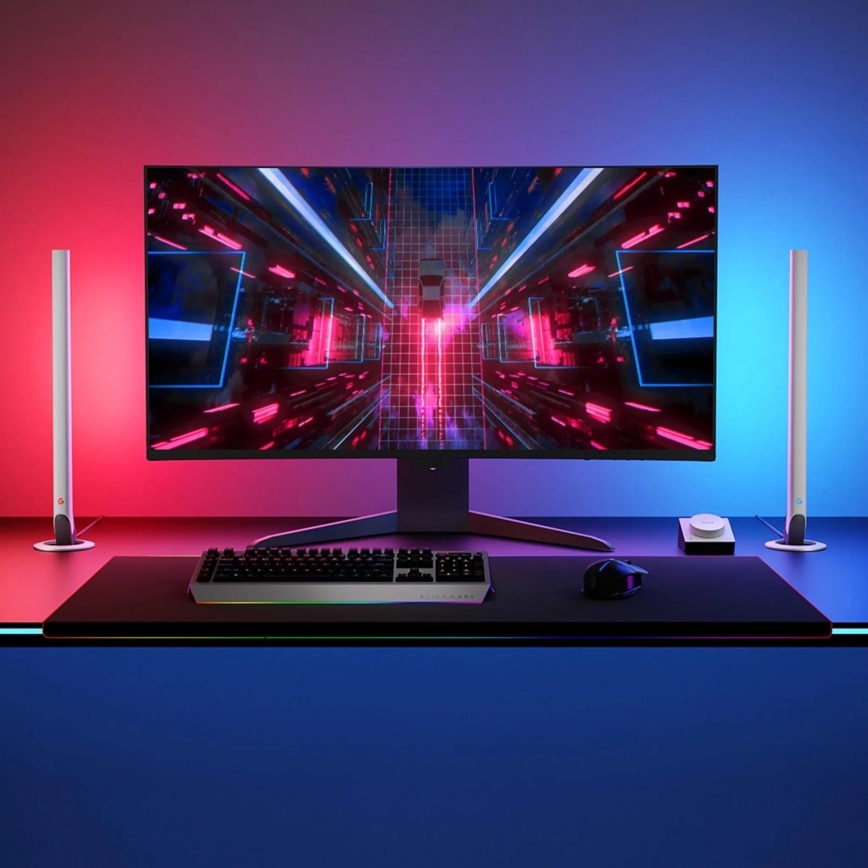 Govee - Sada 2x Smart Gaming Wi-Fi LED RGBIC panely + Smart Dual biela + diaľkové ovládanie