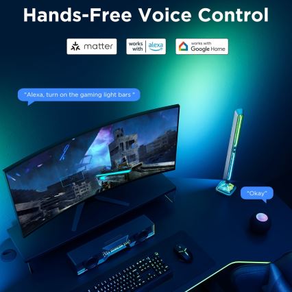 Govee - Smart RGBIC Gaming Pro svetelné panely Matter Wi-Fi