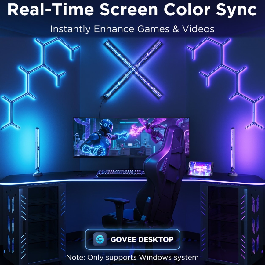 Govee - Smart RGBIC Gaming Pro svetelné panely Matter Wi-Fi