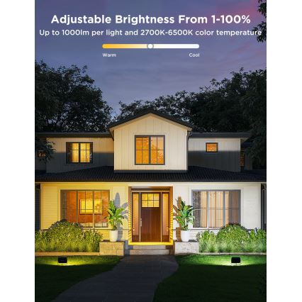 Govee - Súprava 4x LED RGBICWW Stmievateľný reflektor LED/24W/230V IP66 Matter Wi-Fi