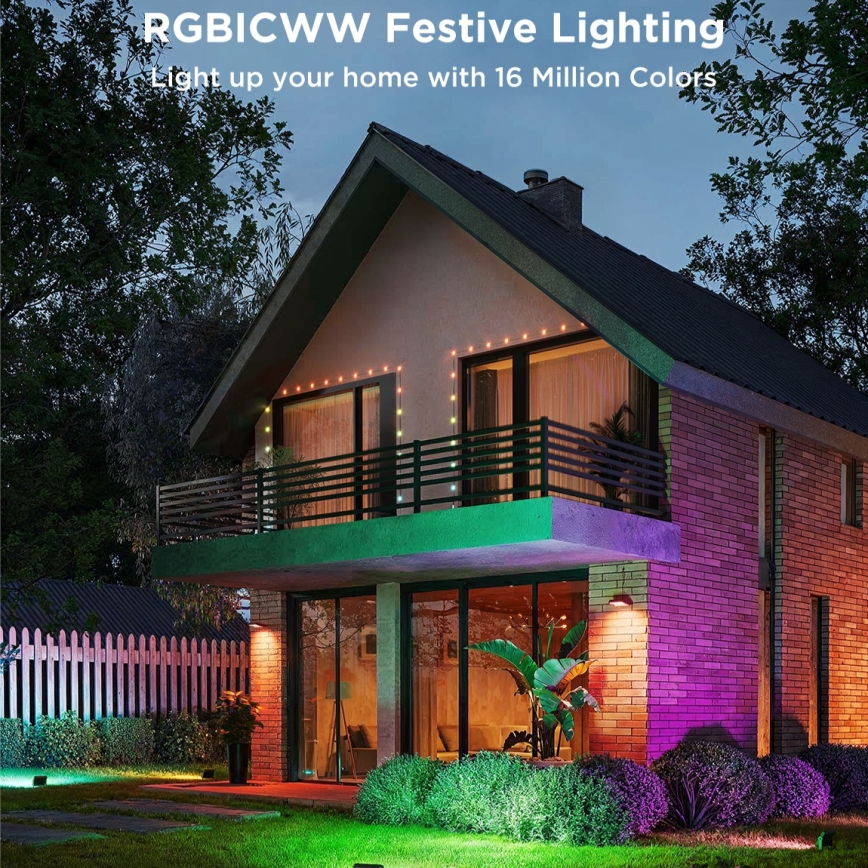 Govee - Súprava 4x LED RGBICWW Stmievateľný reflektor LED/24W/230V IP66 Matter Wi-Fi