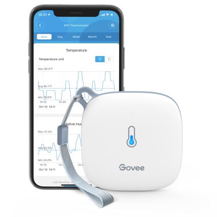 Govee - Teplomer a vlhkomer 3xAAA Wi-Fi