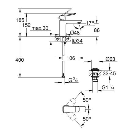GROHE 1018572430 - Umývadlová batéria DICE S čierna