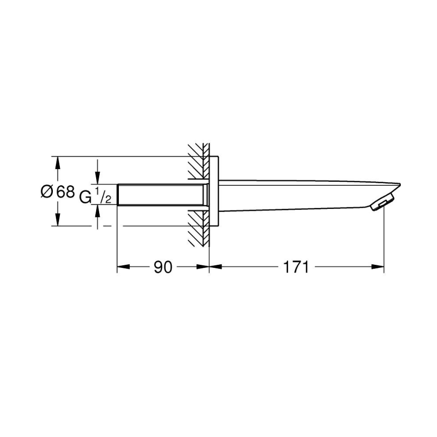 GROHE 13255001 - Vpusť do vane BAUCOSMOPOLITAN 171 mm lesklý chróm