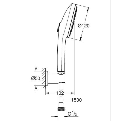 GROHE 134865DC00 - Sprchová súprava VITALIO JOY+ 120 mm matný chróm